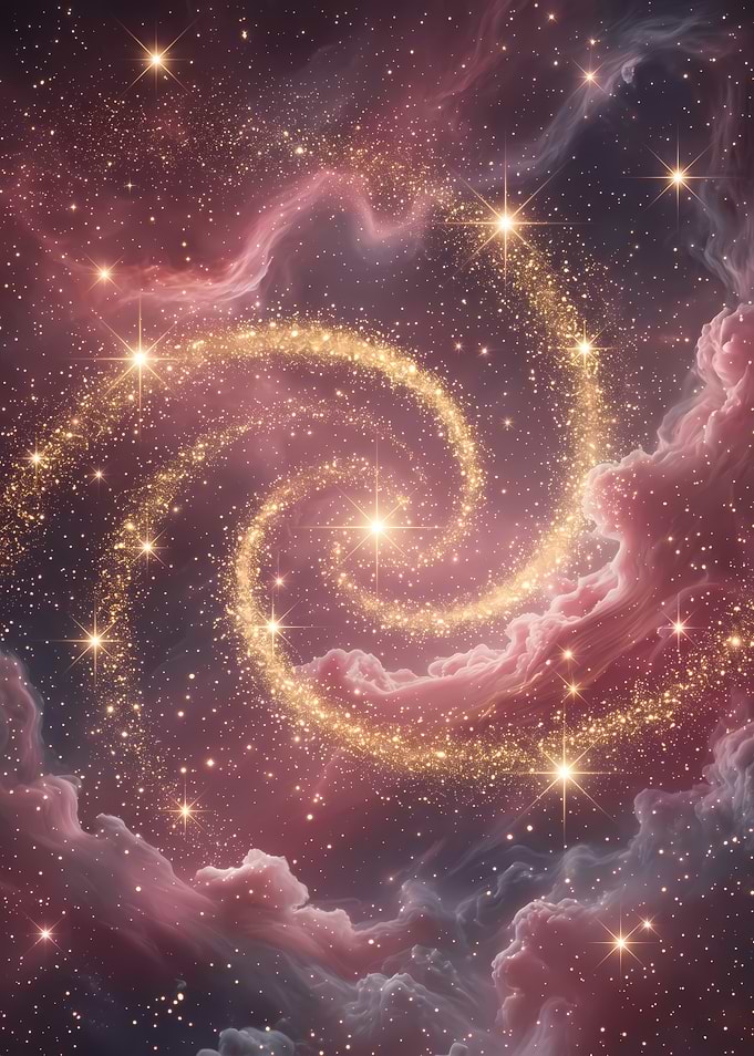 Golden Spiral Galaxy Nebula