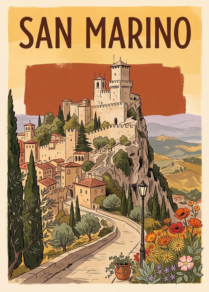 Vintage Travel Poster of San Marino
