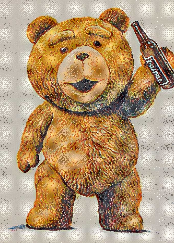 Ted Bear Holding a Beer Bottle