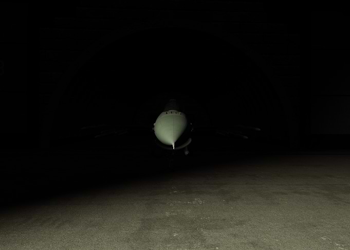 F-16 Fighting Falcon in Hangar