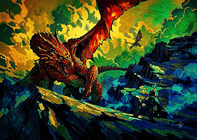 Samurai Facing a Fierce Dragon