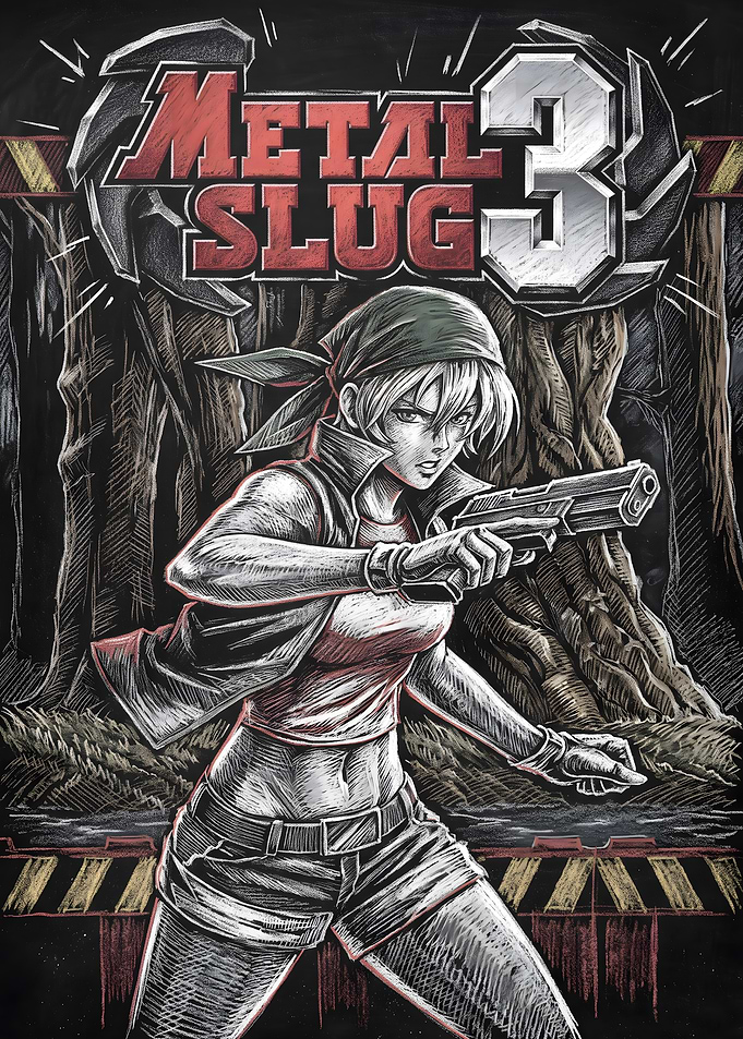 Metal Slug 3 Chalk Art Poster