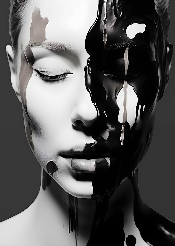 Black and White Liquid Portrait