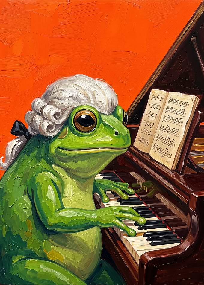 Frog Playing Classical Piano