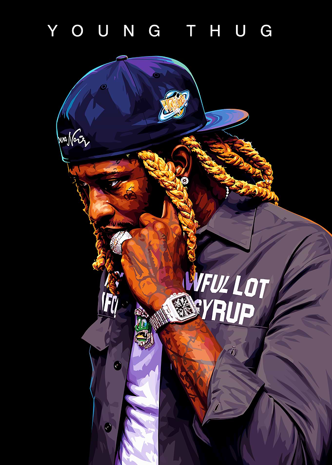 Young Thug Digital Portrait Illustration