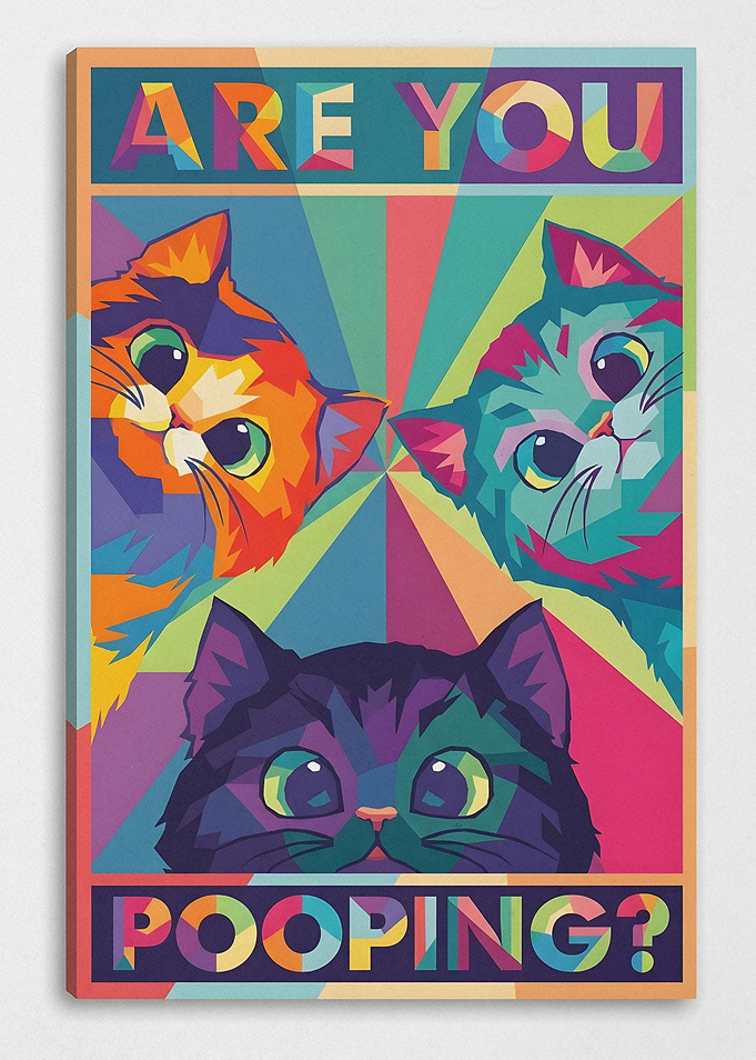 Are You Pooping Pop Art Cats