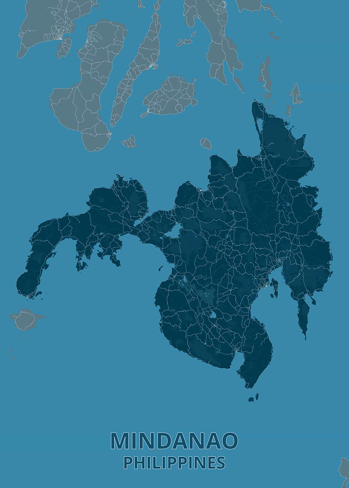 Map of Mindanao, Philippines