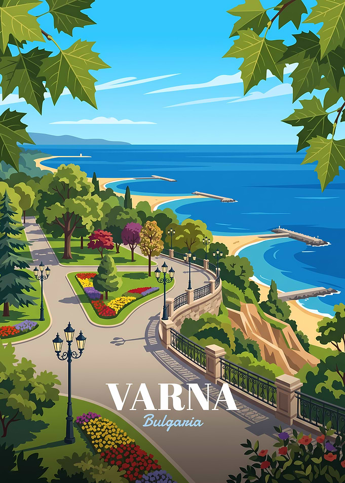 Varna Bulgaria Travel Poster