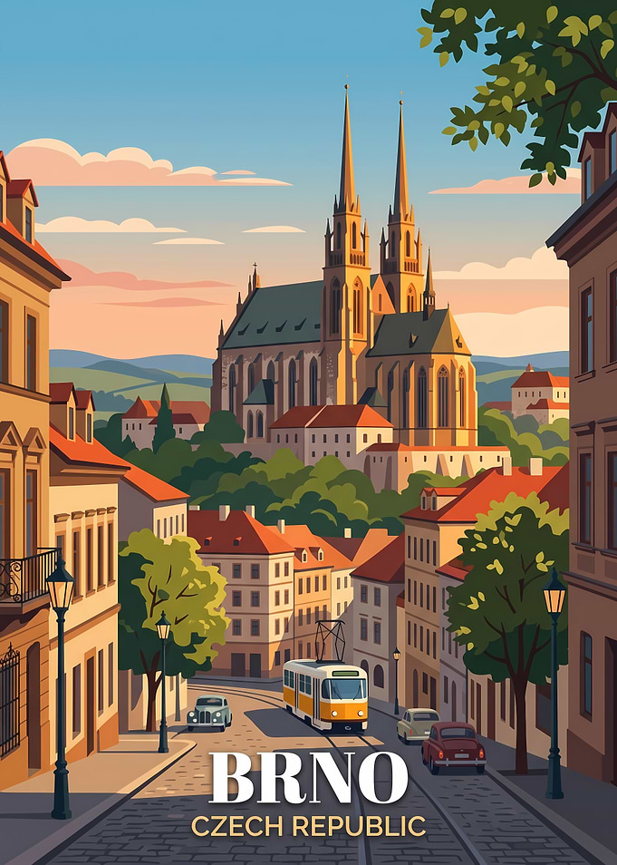 Brno Czech Republic Travel Poster