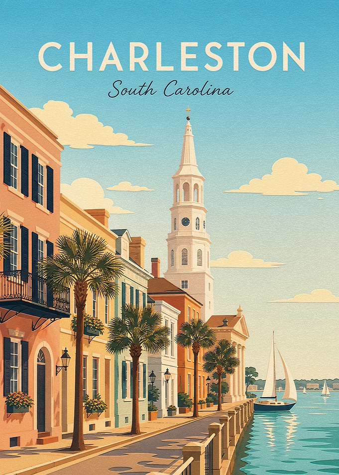 Charleston South Carolina Travel Poster