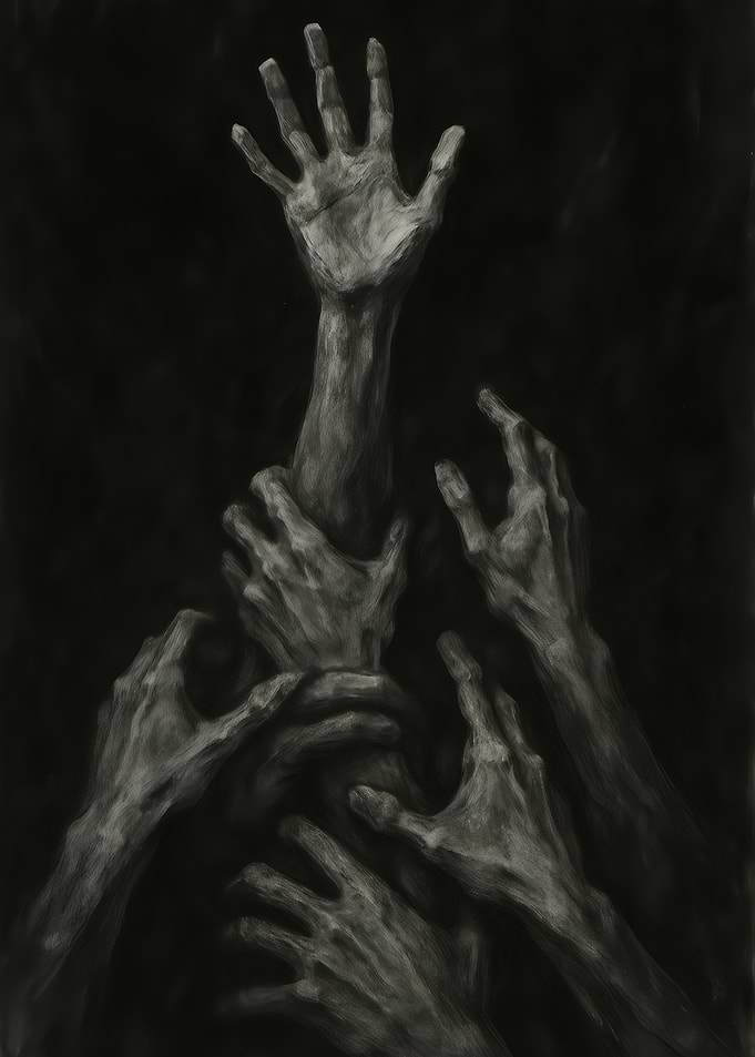 Reaching Hands in Darkness