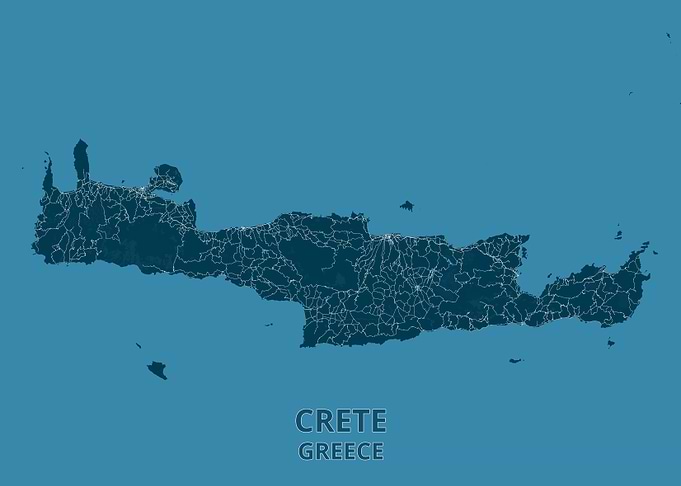 Map of Crete Greece