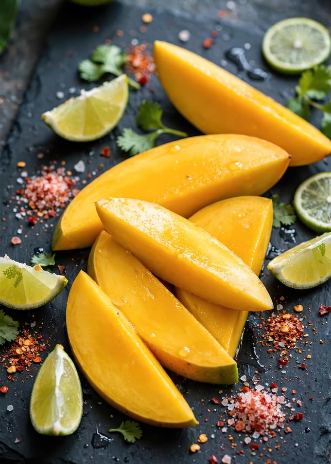 Fresh Mango Slices with Lime