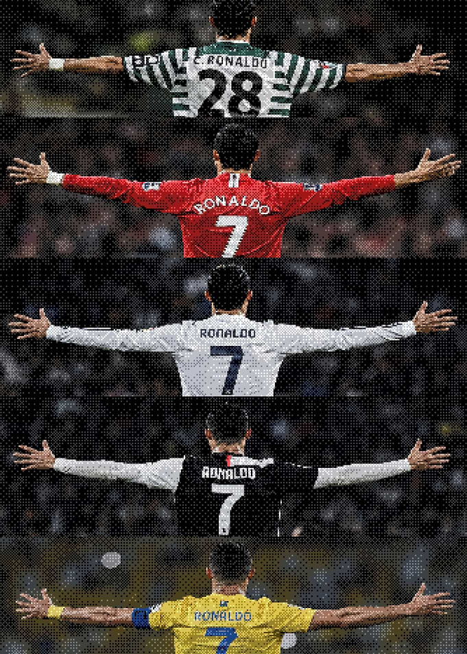 Cristiano Ronaldo Career Jersey Collage