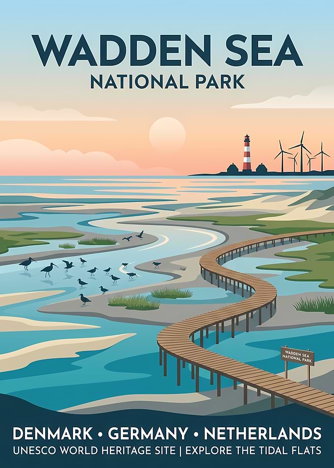 Wadden Sea National Park Travel Poster
