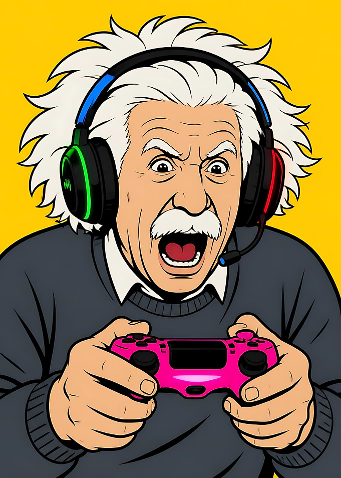 Albert Einstein Gaming Pop Art