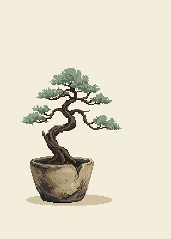 Pixel Art Bonsai Tree