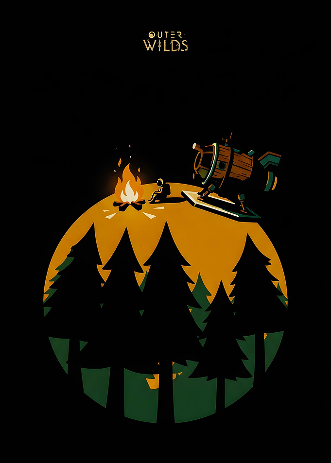 Outer Wilds Campfire Minimalist Poster