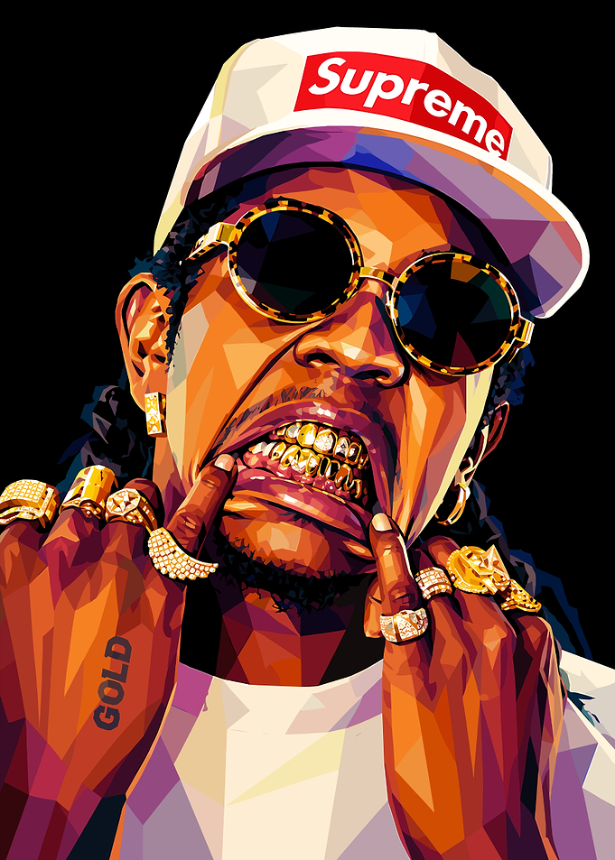 Low Poly Portrait of Rapper