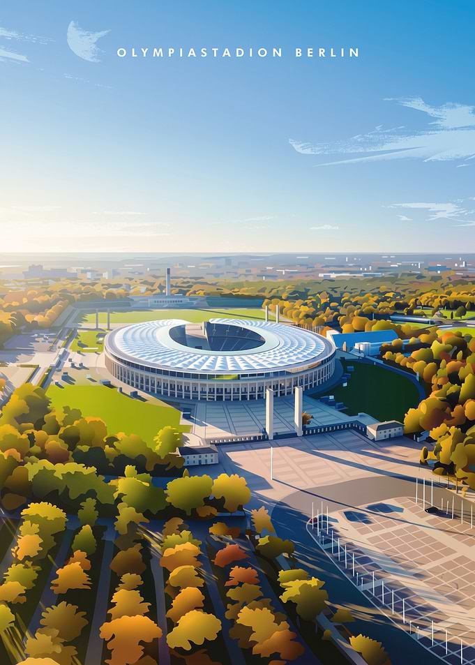 Olympiastadion Berlin Aerial View