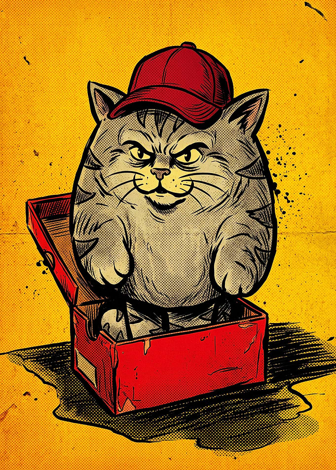 Grumpy Cat in a Shoe Box