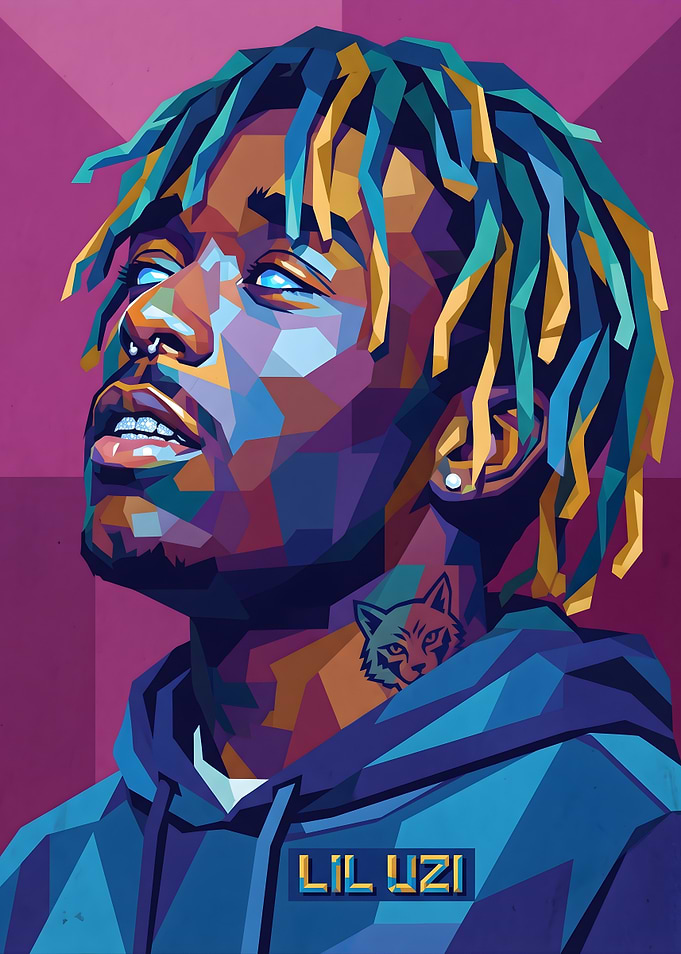 Lil Uzi Vert Low Poly Portrait