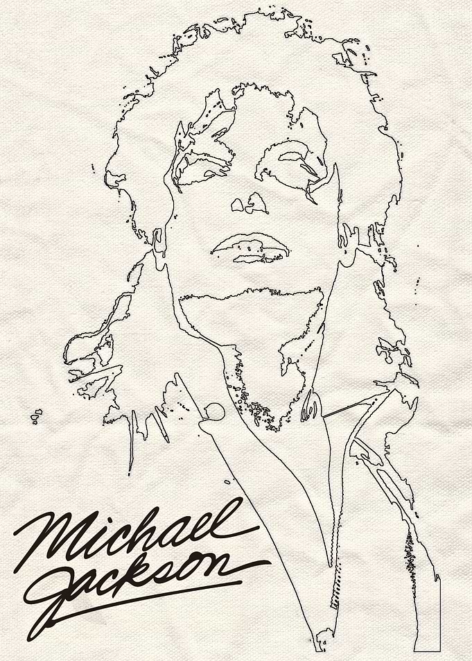 Michael Jackson Minimalist Line Art Portrait