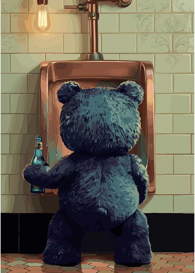Ted Bear at the Urinal
