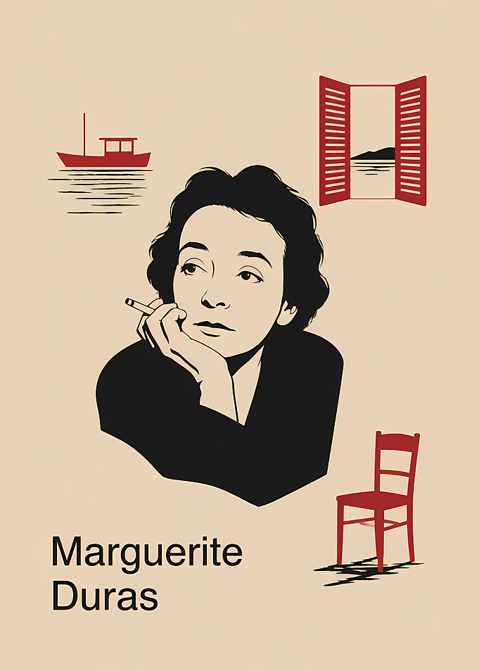 Marguerite Duras Minimalist Portrait Poster