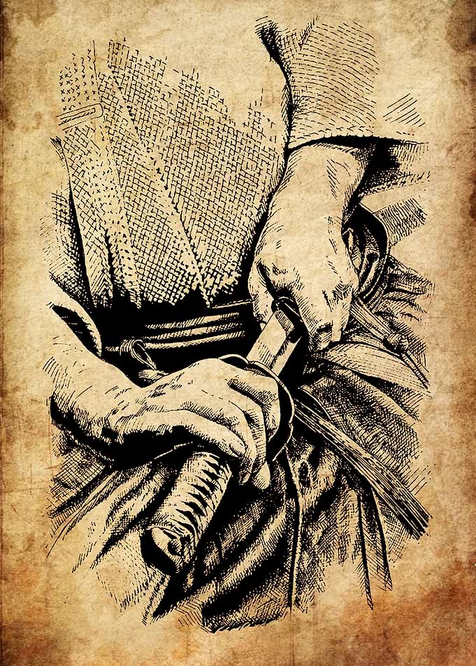 Samurai Hand Resting on Katana