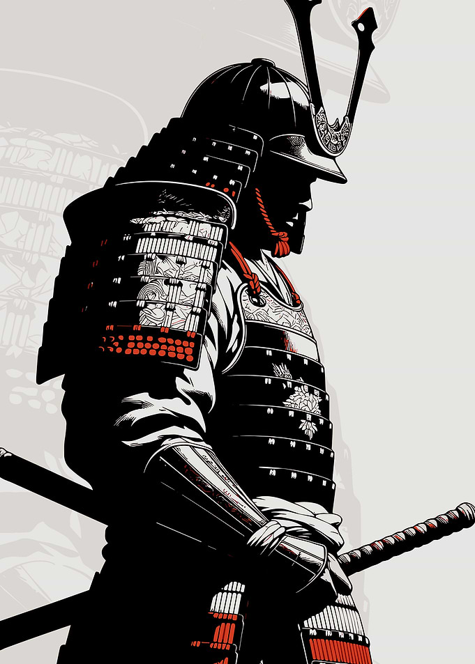 Stylized Samurai Warrior Illustration