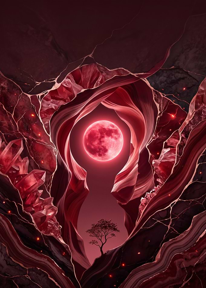 Red Moon Over Crystal Canyon