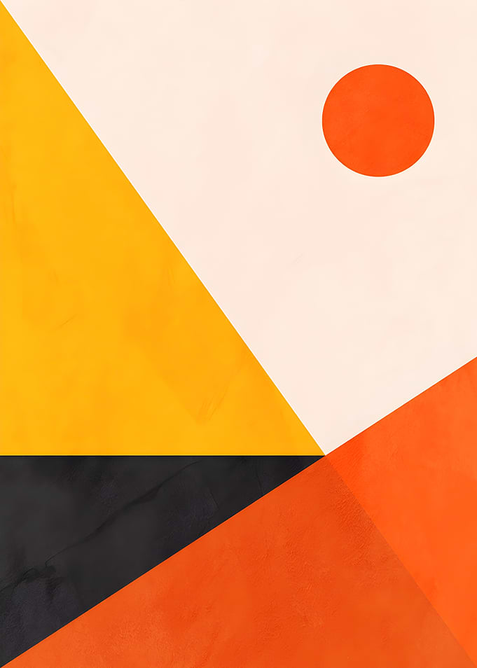 Minimalist Geometric Abstract Sun Art