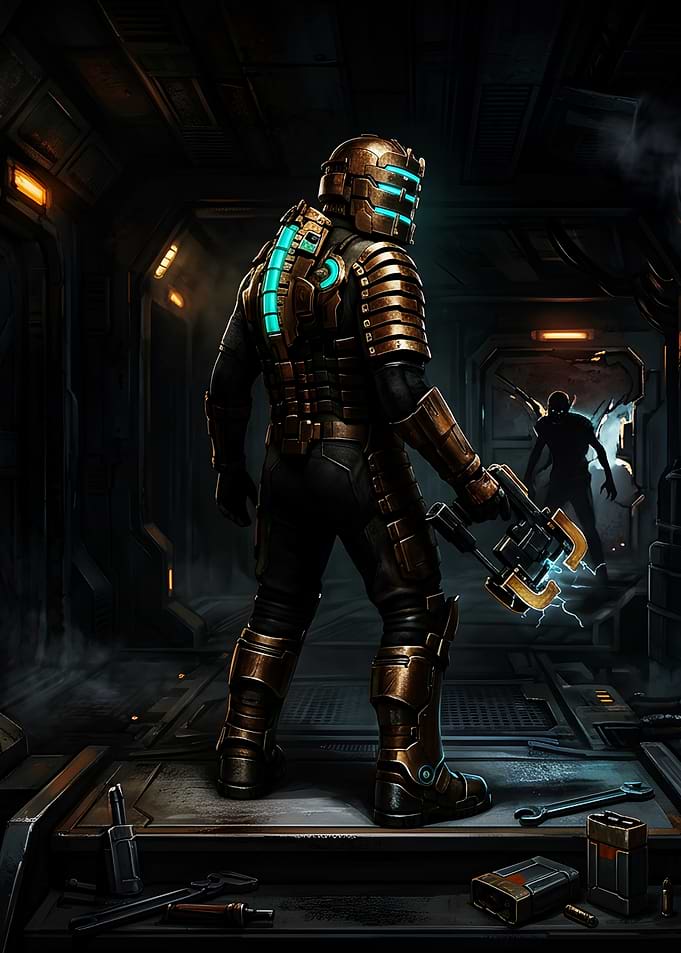Isaac Clarke Facing Necromorph Threat