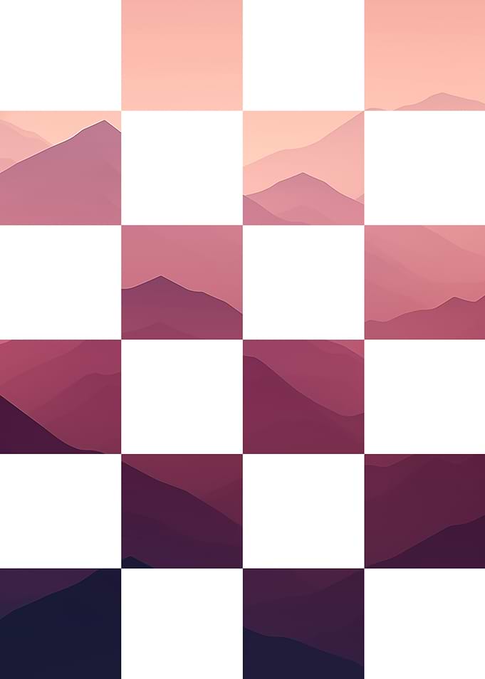 Checkerboard Mountain Landscape Gradient