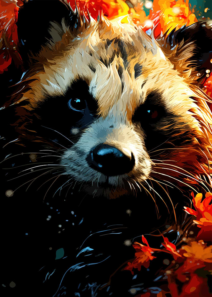 Close-up Portrait of a Raccoon
