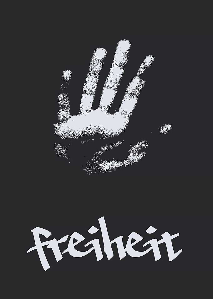 Freiheit Handprint Minimalist Graphic