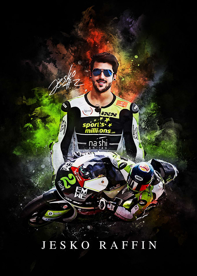 Jesko Raffin Motorcycle Racing Poster