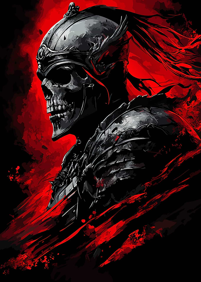Undead Warrior in Red Smoke