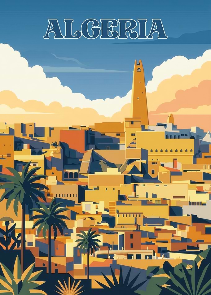 Vintage Travel Poster of Algeria
