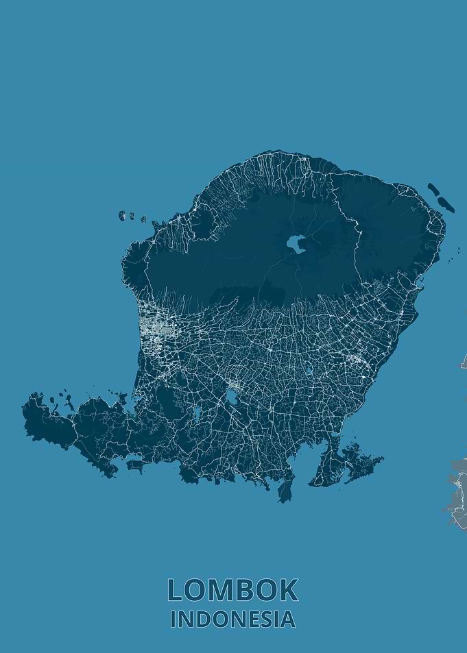 Lombok Indonesia Minimalist Map Poster