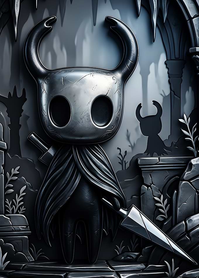Hollow Knight Metallic Relief Art
