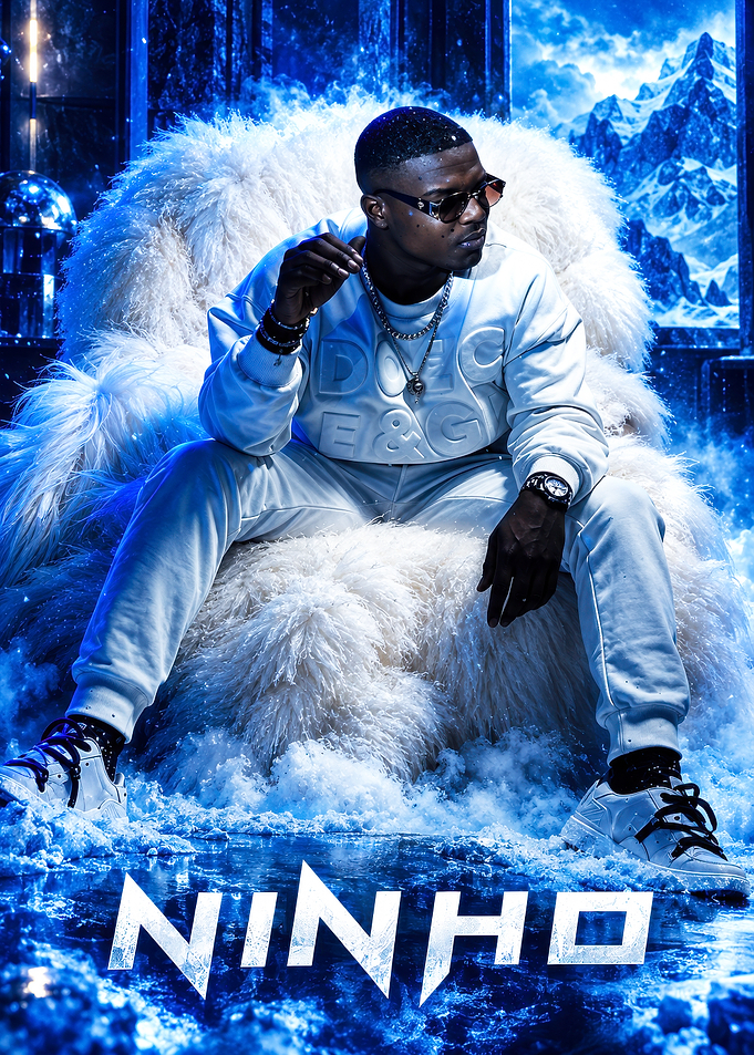 Ninho Rapper Portrait in Blue