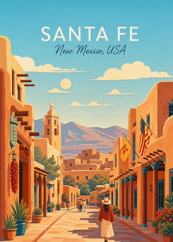 Santa Fe New Mexico Travel Poster