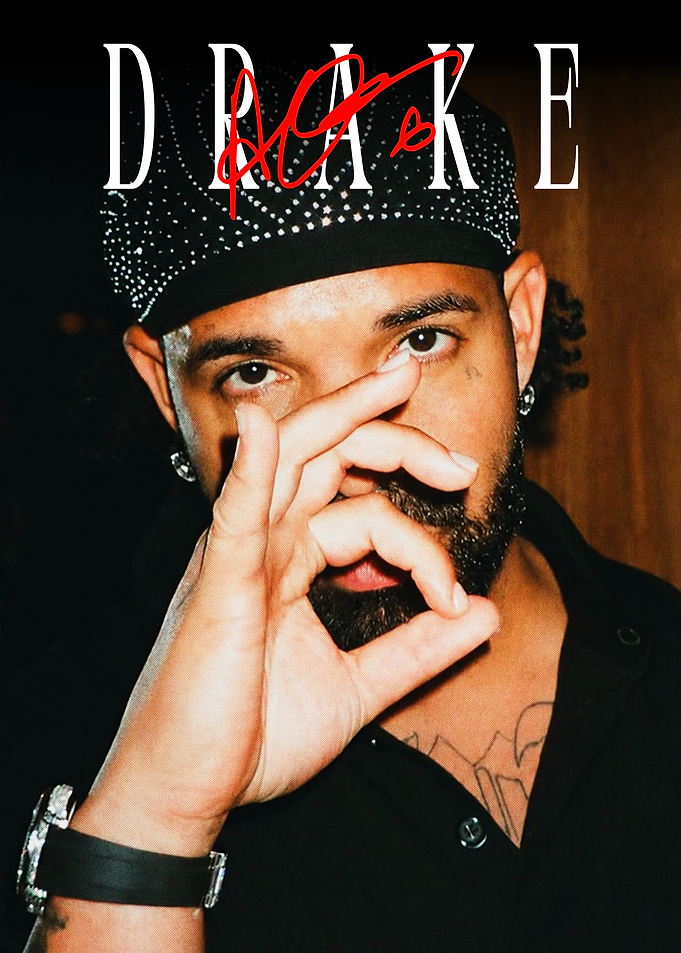 Drake Portrait with Signature