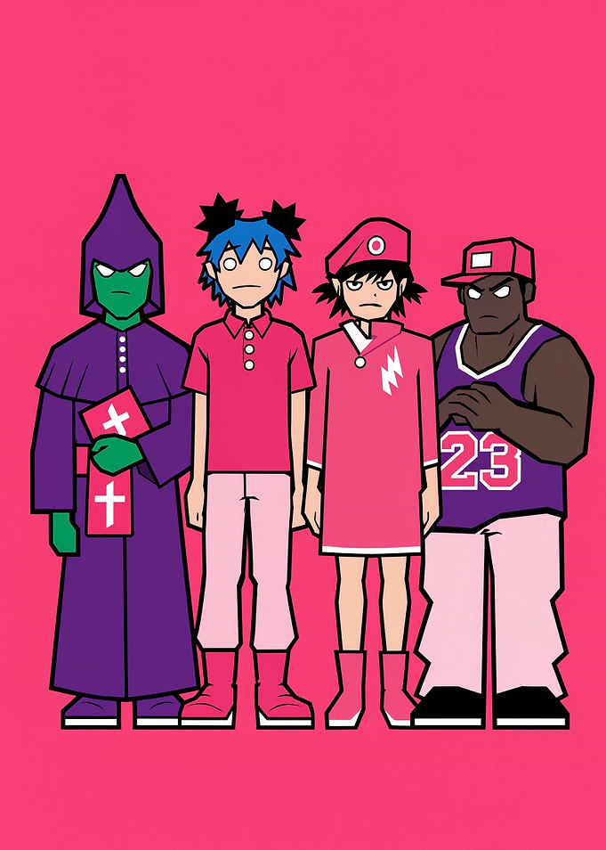 Gorillaz Band Members Illustration