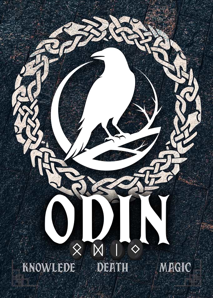 Odin Norse Mythology Raven Poster
