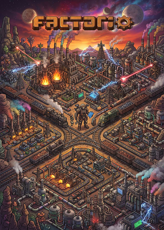 Factorio Industrial Factory Game Poster