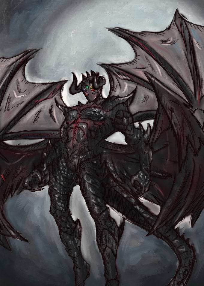 Dark Demon Warrior with Wings Supreme Magus