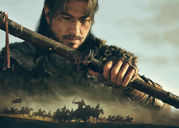 Samurai Warrior Leading Cavalry Charge